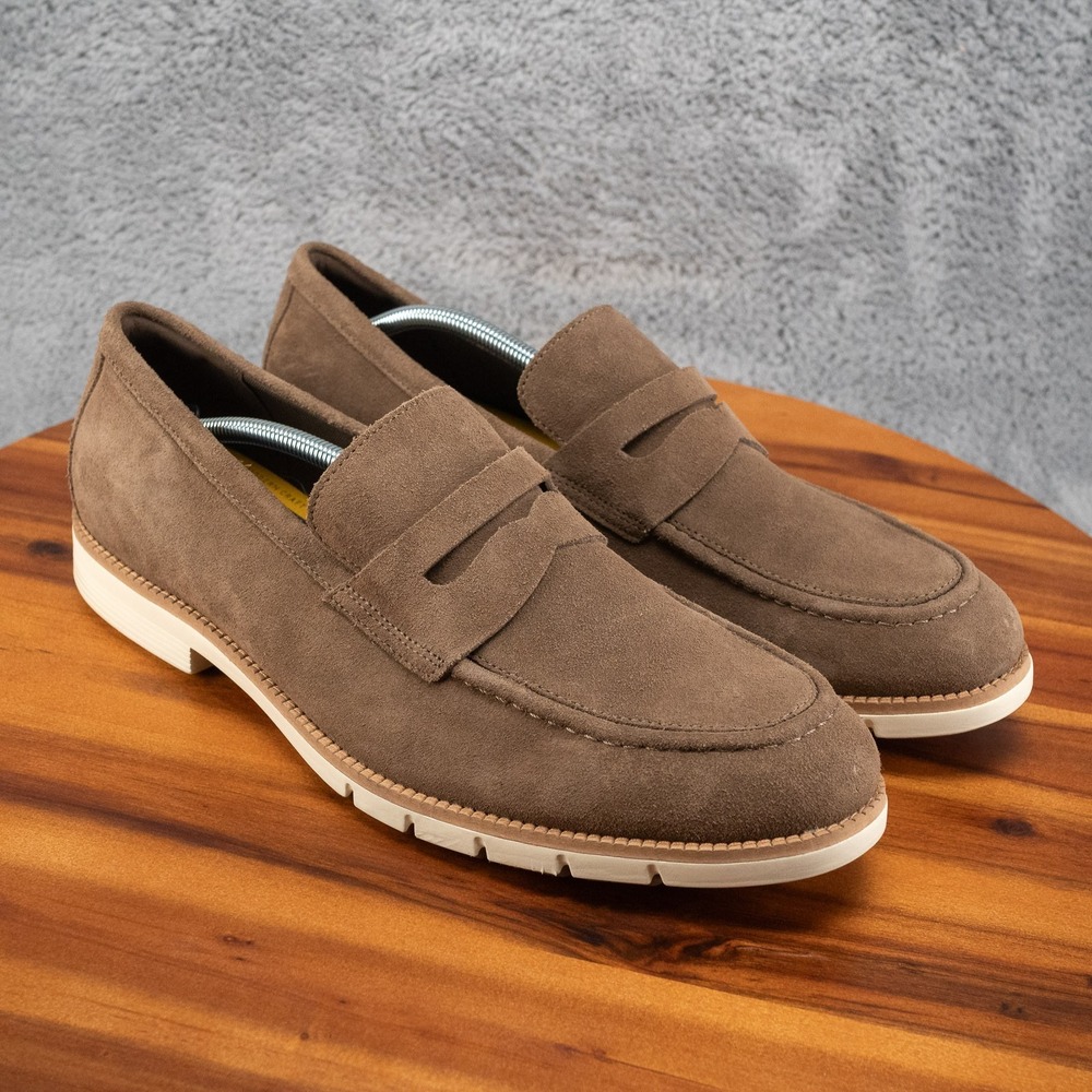 Cole Haan Flex Grand+ Suede Penny Loafers Men's Size 13 Truffle Brown C41635